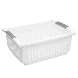 [16648010] Sterilite Large Stacking Basket, White
