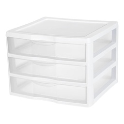 [20938003] Sterilite Wide 3-Drawer Cabinet Organizer 14 1/2 In. W x 10 5/8 In. H 14 5/8 In. D, White