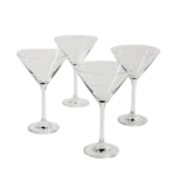 [134084.04] Martha Stewart Vivica 4 Piece Martini Glass Set Stemmed 10 oz.
