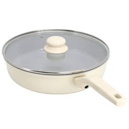 [137715.02] Gibson Home Barnsdall Nonstick Saute Pan Ceramic/ Aluminum with Lid 11 In. 4 Qt. Linen
