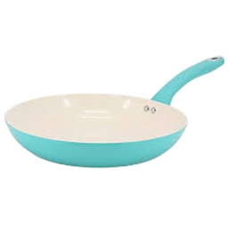 [141012.01] Martha Stewart Everyday Rexford Nonstick Frying Pan Ceramic/ Aluminum 12 In., Teal