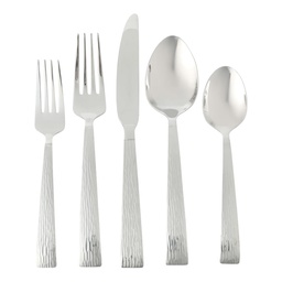 [141500.2] Gibson Home Cowper 20 Piece Flatware Set, Polished Hammered Stainless Steel