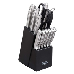 [82963.2] Oster Silvermist 20 Piece Flatware Set with Steak Knives, Stainless Steel
