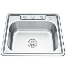 [RHTKS34170 / 6456 / LS-6456] Royal Homes Single Bowl Kitchen Sink 25.2 In. x 22.0 In. x 7.9 In., 304 Brushed Stainless Steel