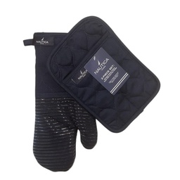 [NH-44-102-NV] Nautica Home 2-Piece Kitchen Set - Oven Mitt &amp; Pot Holder, Navy

