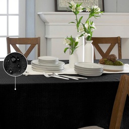 [TC-511-108-BLACK] Home Details Capri Waterproof Tablecloth 70 x 108 In. Black