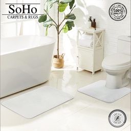 [WF-POP-2PCWHT] SoHo Carpets Memory Foam Bath Mat Set, White (2-Piece Set)