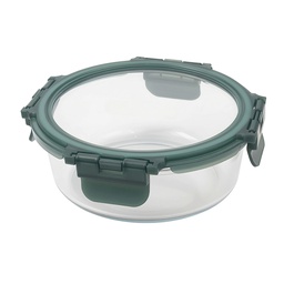 [750-02360] Windrose Glass Food Container Round 600ml, Green