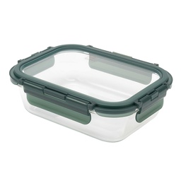 [750-02362] Windrose Glass Food Container Rect. 600ml, Green