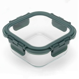 [750-02365] Windrose Glass Food Container Square 1200ml, Green