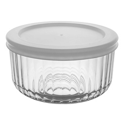 [750-DBE-04036] Windrose Glass Food Container Round 520ml