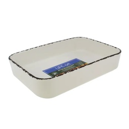 [705-04297] Life Art Porcelain Bakeware Rect. Cream/ Black