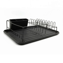 [739-02296] Life Art Dish Rack with Tray, Black
