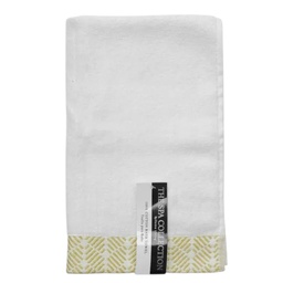 [708-1447145] Spa Collection Striped Jacquard, White/ Gold
