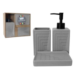 [734-2403627] Pacific Club 3pc Ceramic Bath Accessory Set, Beige