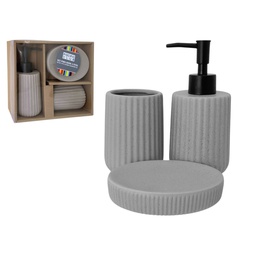 [734-2403626] Pacific Club 3pc Ceramic Bath Accessory Set, Beige