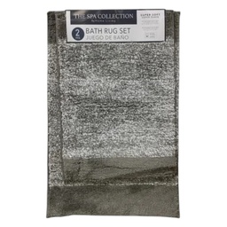 [736-1456951] Spa Collection Gemini 2pc Microfiber Bath Mat Set, Taupe