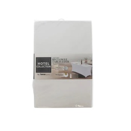 [720-1457043] Hotel Collection Rect Table Cover 4 Ft., White
