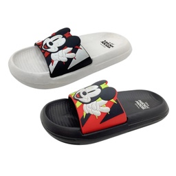 [530-1456373] Disney Mickey EVA Slippers, Black/ White