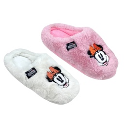 [595-1454104] Disney Minnie Indoor Shoes, Pink/ White