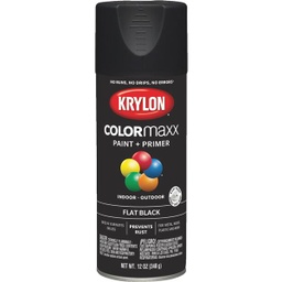 [K05546007] Krylon ColorMaxx Flat Spray Paint 12 Oz., Black