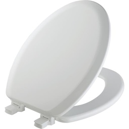 [141EC 000 / 141EC000] Mayfair Elongated Closed-Front Wood Toilet Seat, White