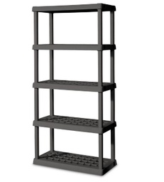 [5289434 / 0155SLV3V / 01553V01 / 01553V01] Sterilite 5-Tier Shelving Unit 75.25 x 36 x 18 In. Flat Grey