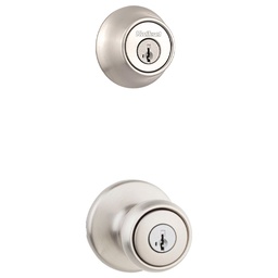 [96900-406] ****Kwikset Polo Keyed Entry Knob and Single Cylinder Deadbolt Combo, Satin Chrome