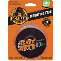 [102441 / 5122395] Gorilla Heavy Duty Double-Sided Mounting Tape 1 x 120 In. Black (60 Lb Capacity)