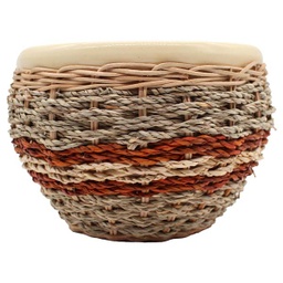 [HG 18-131/3 S CHCPP17171] ****Classy Homes Ceramic Plant Pots Seagrass S