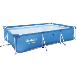 [56404] ****Bestway Steel Pro Rectangular Pool with Steel Frame, 9'10In. x 6'7In. x 26In., 3,300 Liters, Blue