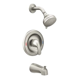 [82603SRN] Moen Adler Posi-Temp Bath/Shower Set, Spot Resistant Brushed Nickel