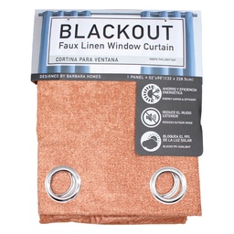 [715-N20-05433] Home Living Blackout Window Curtain Faux Linen 52x90in