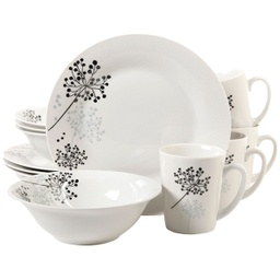 [91698.12] Gibson Netherwood 12pc Dinnerware Set, Decorated Fine Ceramic