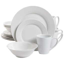 [91776.16] Gibson Noble Court 16pc Dinnerware Set - White Fine Ceramic