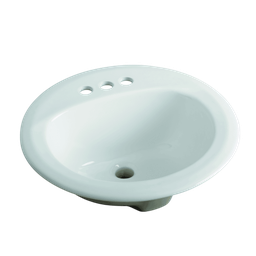 [S5509WH] Briggs Ceramic Bathroom Sink Drop-In 19 In. Round, White l