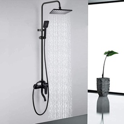 [Black2601 RHSS22537] Royal Homes Shower Set 29.14 x 12.2 x 4.92 In. Black