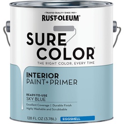 [380225] ****Rust-Oleum Sure Color Eggshell Sky Blue Interior Wall Paint and Primer, Gallon
