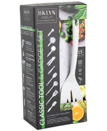 [MAC36229] ****Brooklyn Steel Co. Kitchen Tools Set 15-Piece, Gray