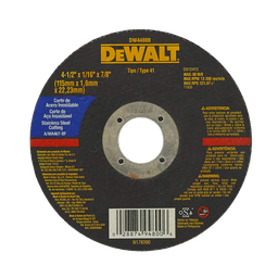 [DW44800 / DW44800-PH] ****DEWALT Type 41 Metal/Stainless Fine Cutting Wheel 4.5 x 1/16 x 7/8 In.25963