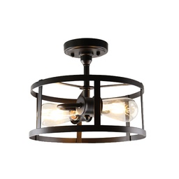 [DEK30121 RHSFML26626] Royal Homes Interior Ceiling Lamp 2 x E27 60W Black Finish