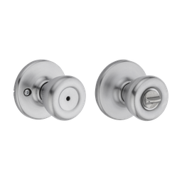 [93001-953] ****Kwikset Tubular Privacy Bed And Bath Knob Satin Chrome