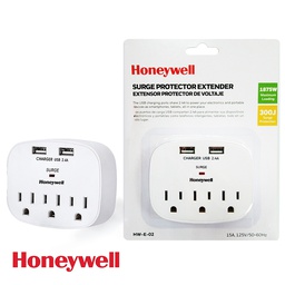 [HW-E-02] Honeywell Surge Protector Extender 3-Outlet 1875W 125V 15A 50-60HZ