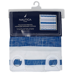 [754185] Nautica Printed Hookless Shower Curtain 72x72 In. (180x180cm)