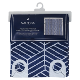 [754190] Nautica Printed Hookless Shower Curtain 72x72 In. (180x180cm)