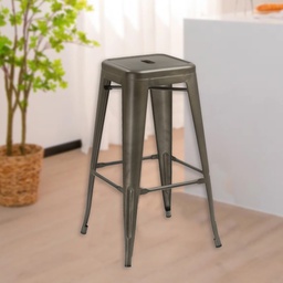 [T-5046 MBBS27326] Mobel Iron Bar Stool, Silver
