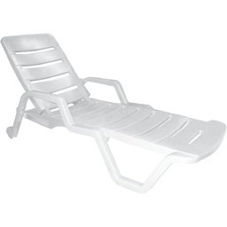[258356] Adams Resin Adjustable Chaise Lounge, White
