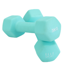 [SR0513N] Elle Sport Neoprene Dumbbells 3 kg, Aqua - Pair
