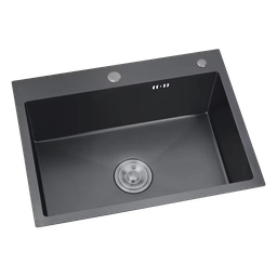 [RHSK7045NB / SD7045NB RHTKS27177] Royal Homes Top-mount Kitchen Sink 27.5 x 17.7 x 7.8 In. Nano Black Finish