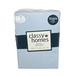[CHQSSU27506] Classy Homes Queen 4pc Solid Sheet Set